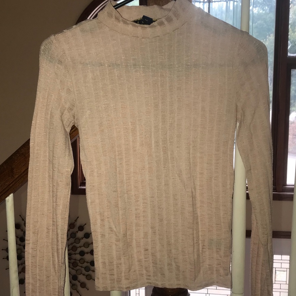 Pink mock turtle neck